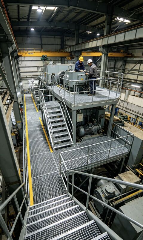 25x3mm feuerverzinkter Stahlstegrost für leichte Industrieplattformen und Dachzugänge